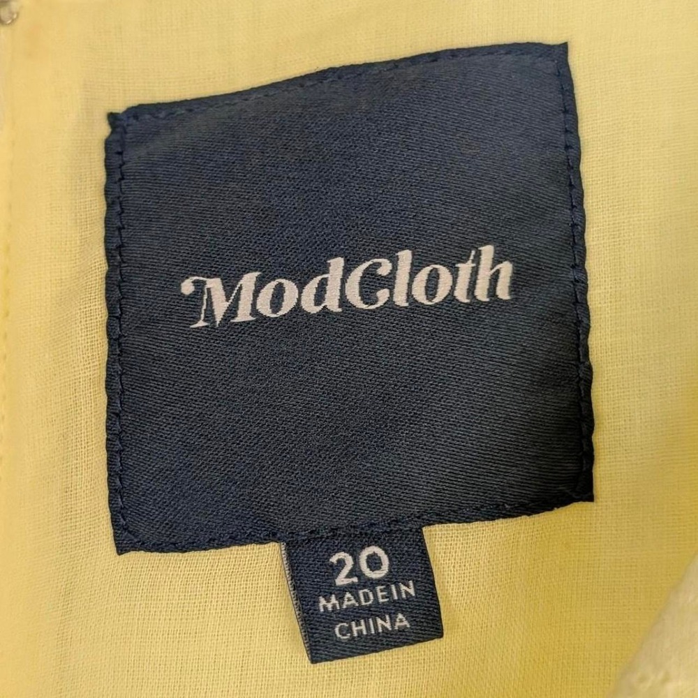 ModCloth Fabulous Fit & Flare Shirt Dress Pockets Butter Yellow 20 - Picture 8 of 9